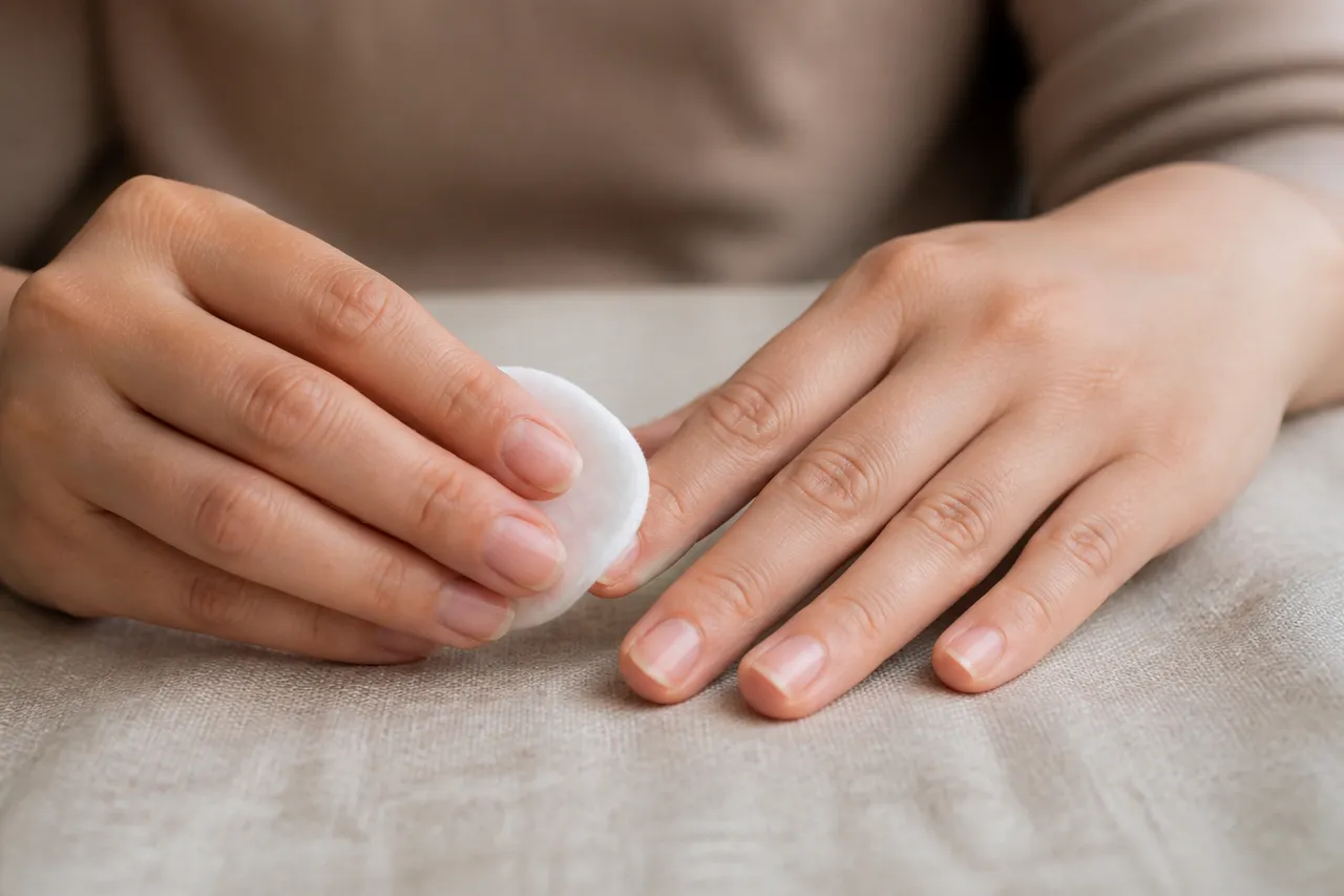 Dégraissage des ongles pour faire tenir le vernis plus longtemps