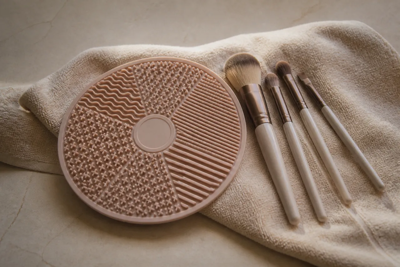 Gant en silicone pour nettoyer ses pinceaux de maquillage