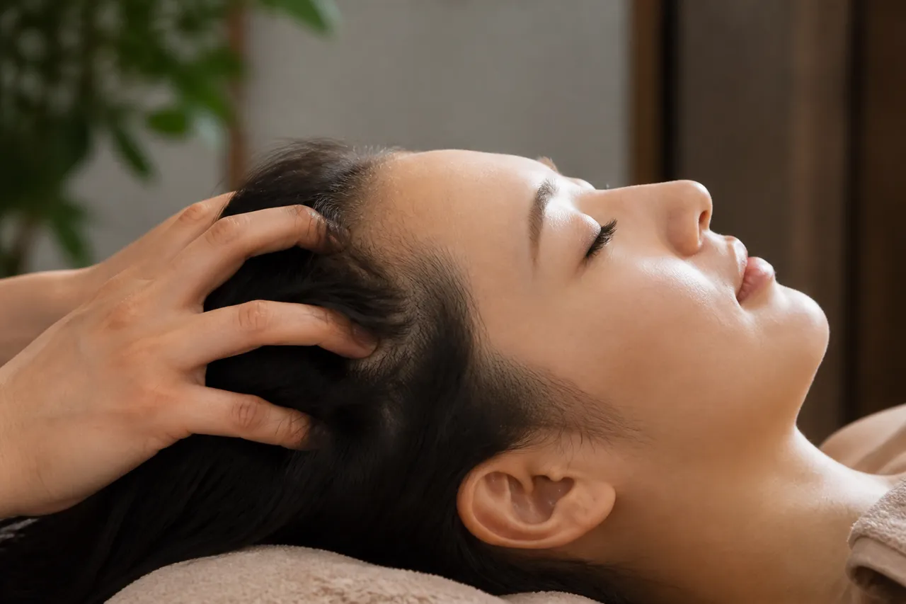Massage du cuir chevelu pour stimuler la pousse des cheveux