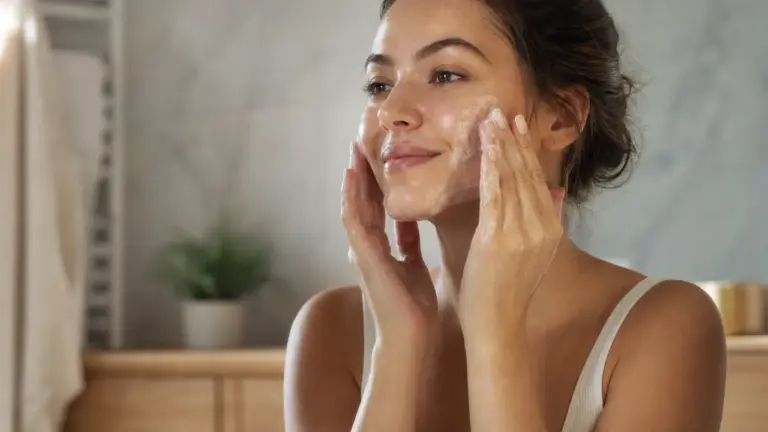 Routine pour resserrer les pores du visage avec nettoyage doux