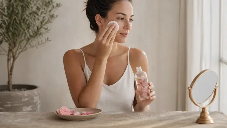 Nettoyer la peau du visage naturellement avec une eau florale