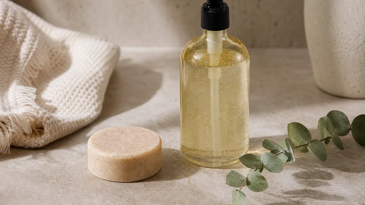 Shampoing solide ou liquide dans une salle de bain